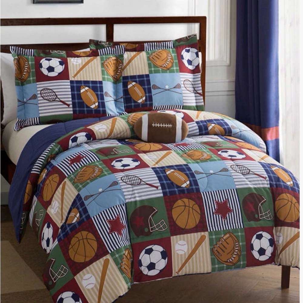 Sports Patchwork Comforter Set - Multicolor
